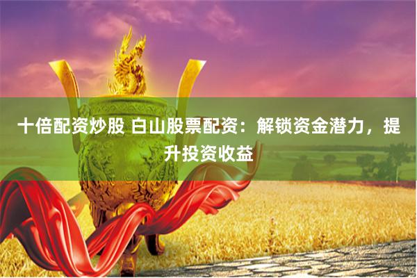 十倍配资炒股 白山股票配资：解锁资金潜力，提升投资收益